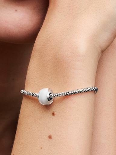 Mini Charm de Vidro Murano Branco