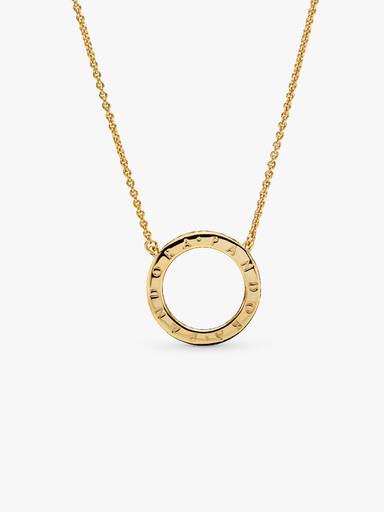 PANDORA logo reversible collier in PANDORA shine with clear cubic zirconia