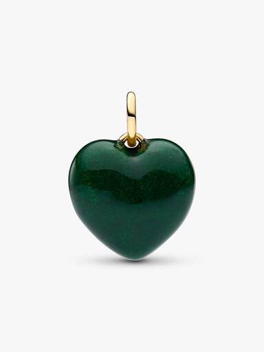 Charm Pendente de Coração Curvo Verde