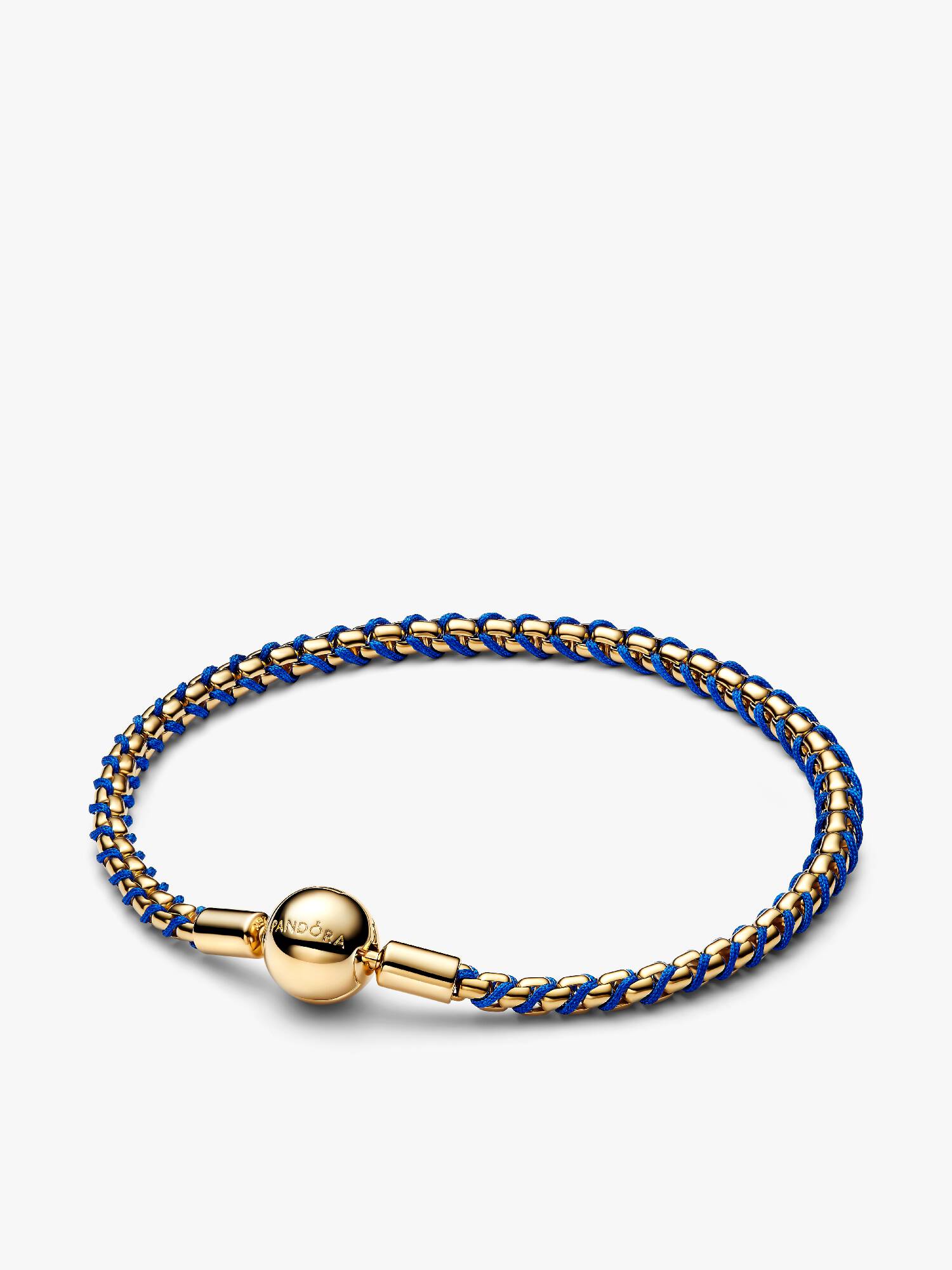 Pulseira Corrente Snake Cordão Azul