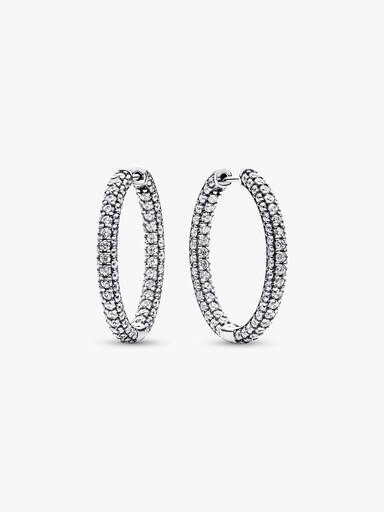Brincos de Argolas Fileiras em Pavé Pandora Timeless