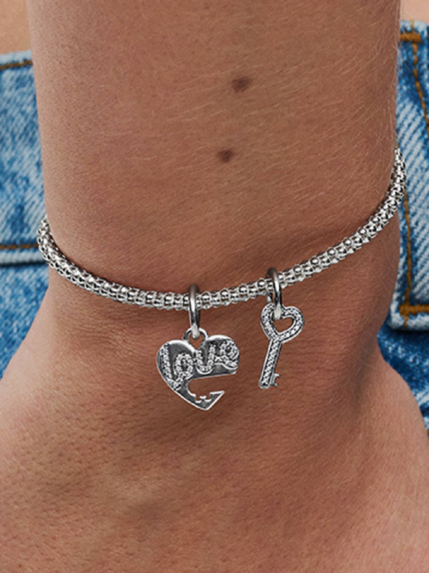 Charm Pendente Divisível Coração e Chave