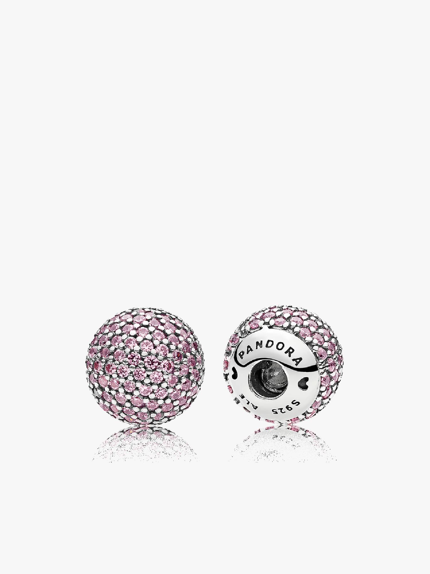 Interchangeable silver end caps with pink cubic zirconia