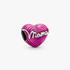 Heart mama sterling silver charm with transparent pink enamel Heart mama sterling silver charm with transparent pink enamel