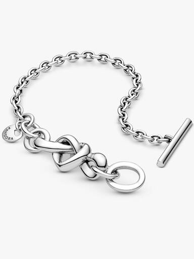 Pulseira Nó de Coração com Fecho T-Bar