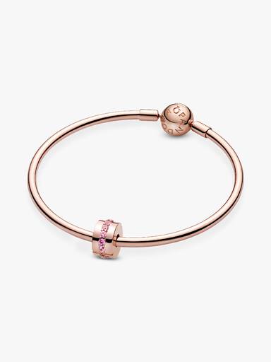 14k Rose gold-plated clip with synthetic pink sapphire