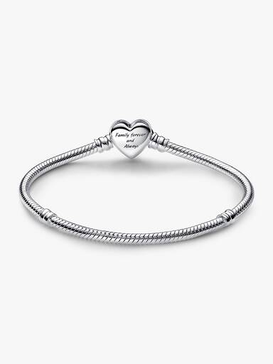 Pulseira Corrente Snake com Fecho de Coração Brilhante Infinito