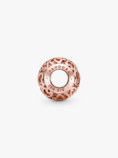 Heart PANDORA Rose charm with faceted clear cubic zirconia