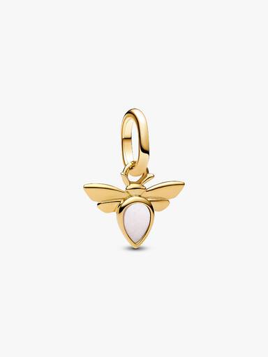 Mini Charm Pendente Abelha Branca