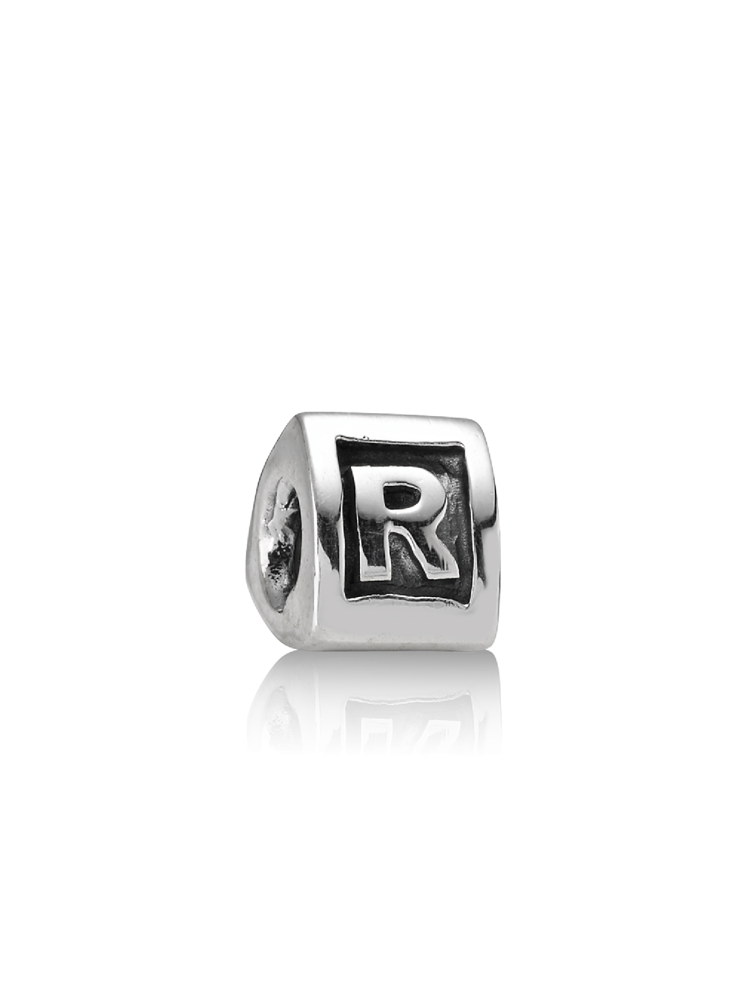 Capital R silver charm