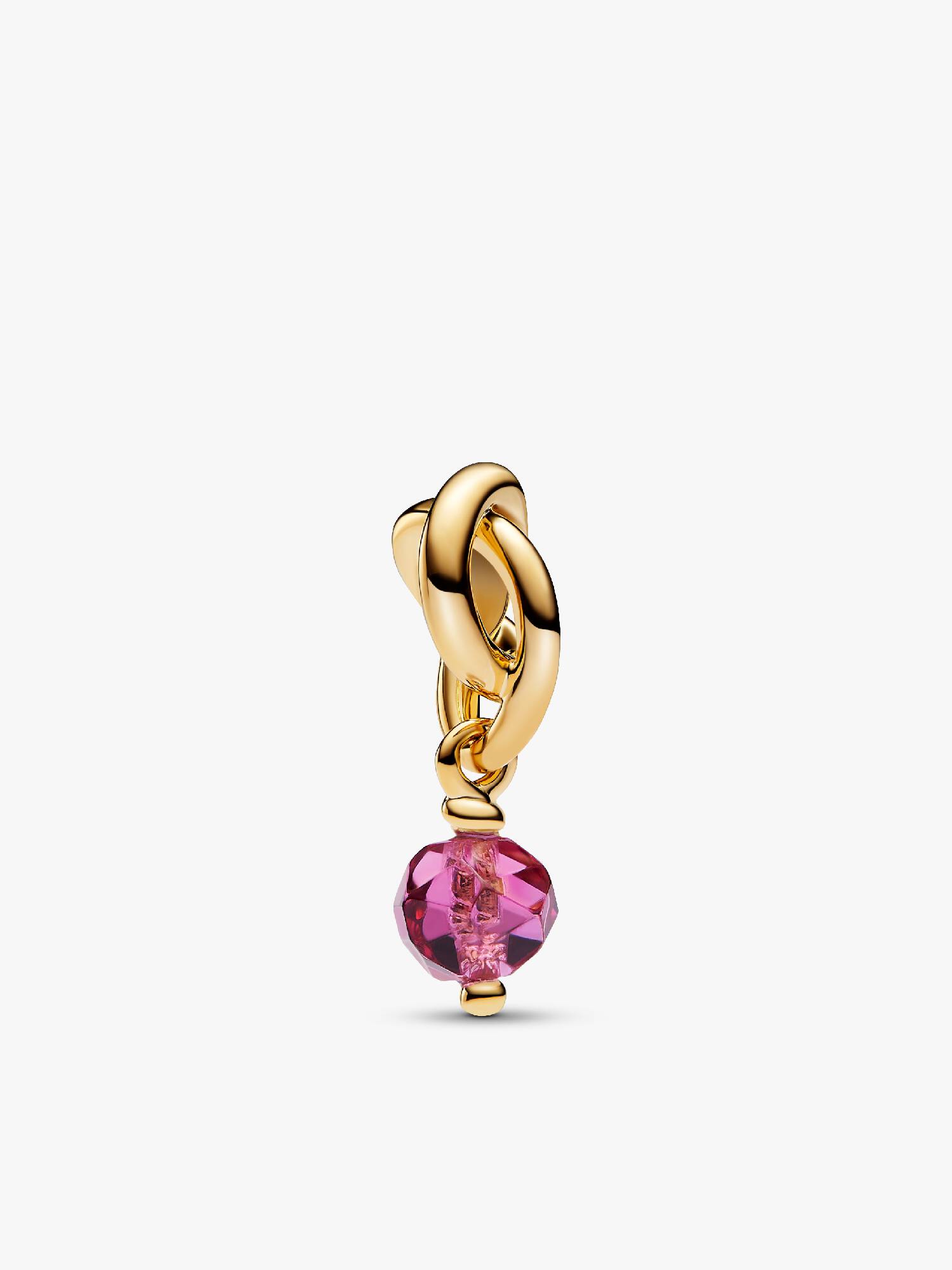 Charm pendente do círculo da eternidade em rosa facetado.