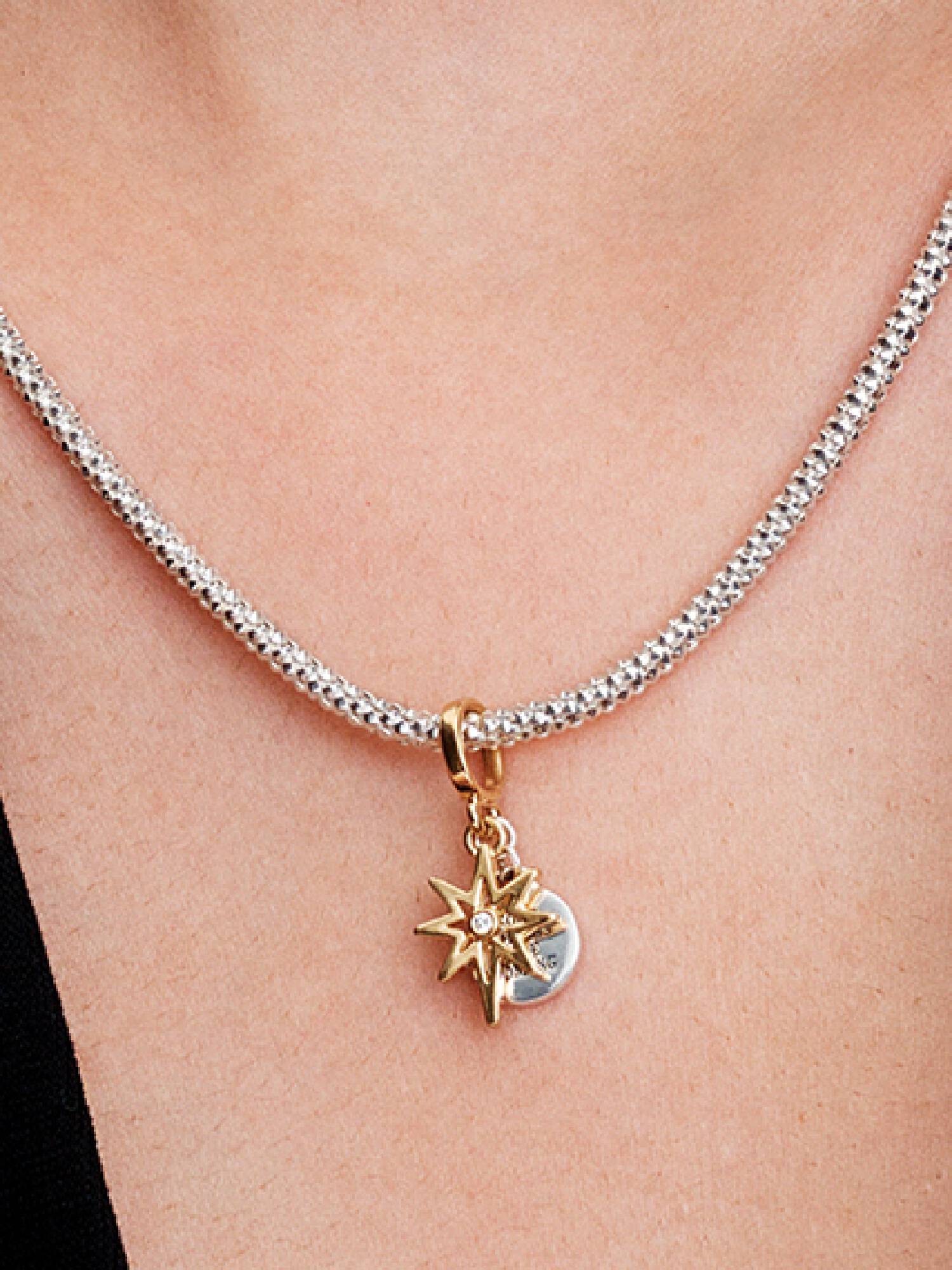 Charm Pendente Gravável Estrela do Norte com Diamante Cultivado em Laboratório