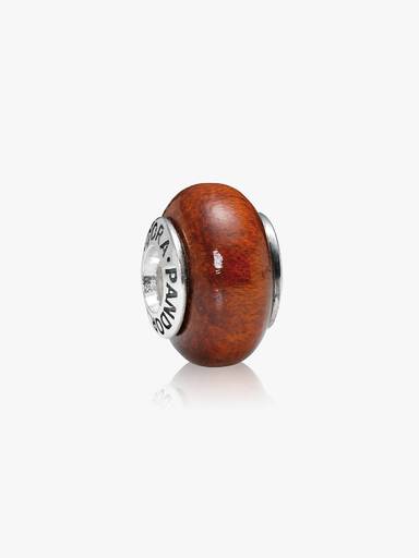 Smooth silver charm with Muirapiranga wood