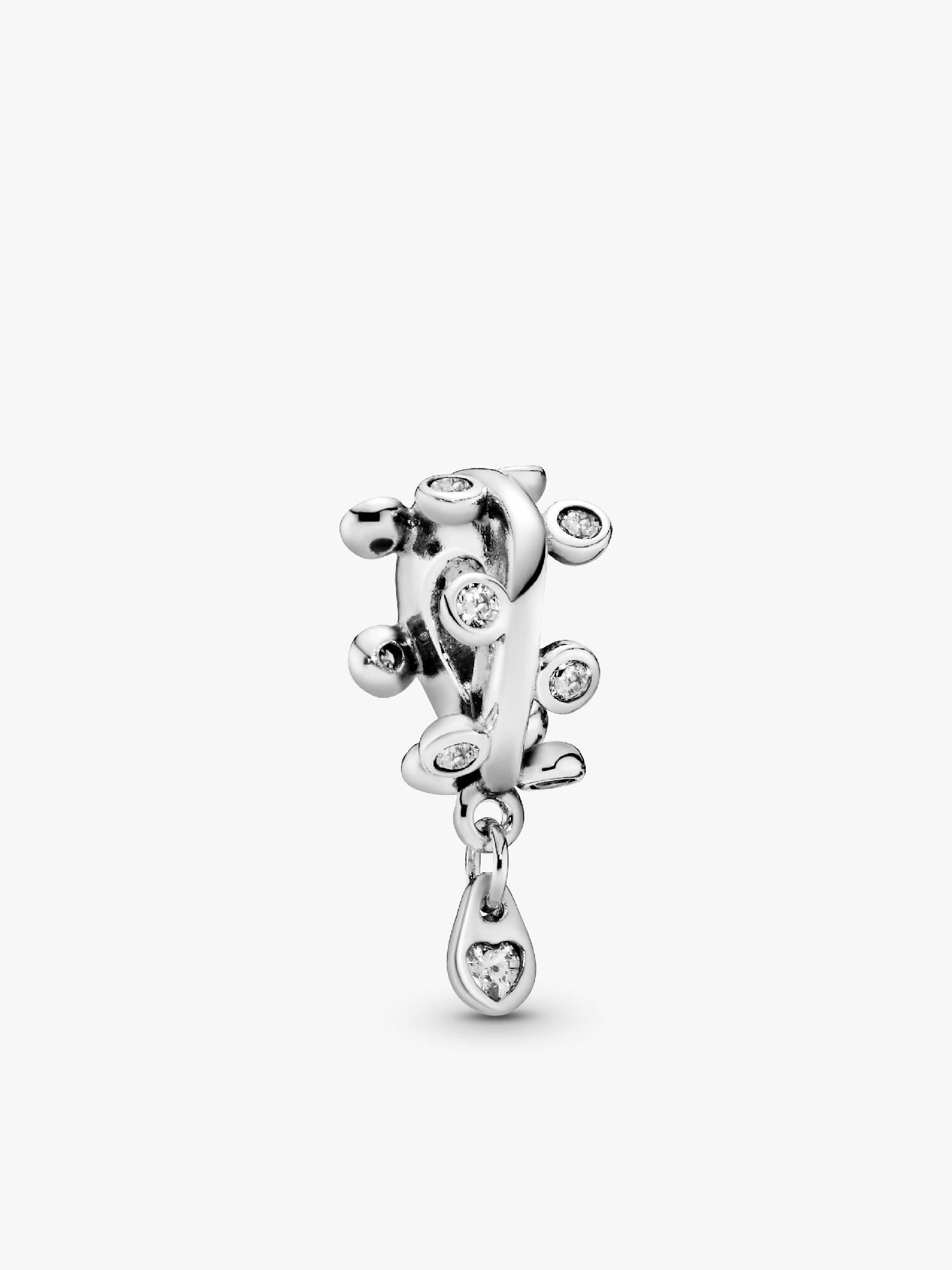 Chandelier silver spacer with clear cubic zirconia