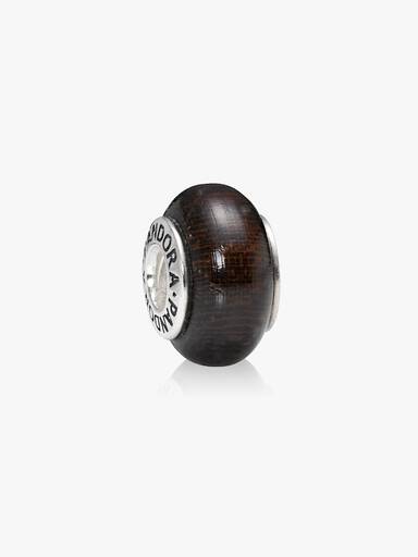 Smooth silver charm with Coracao de Negro wood