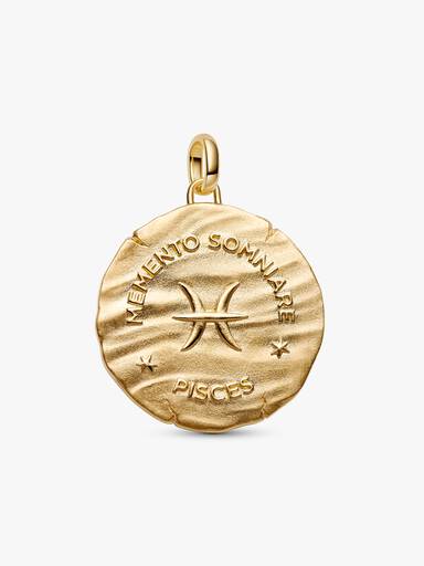 Charm Medalhão extragrande do Zodíaco do signo de Peixes