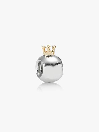 Crown silver charm with 14k