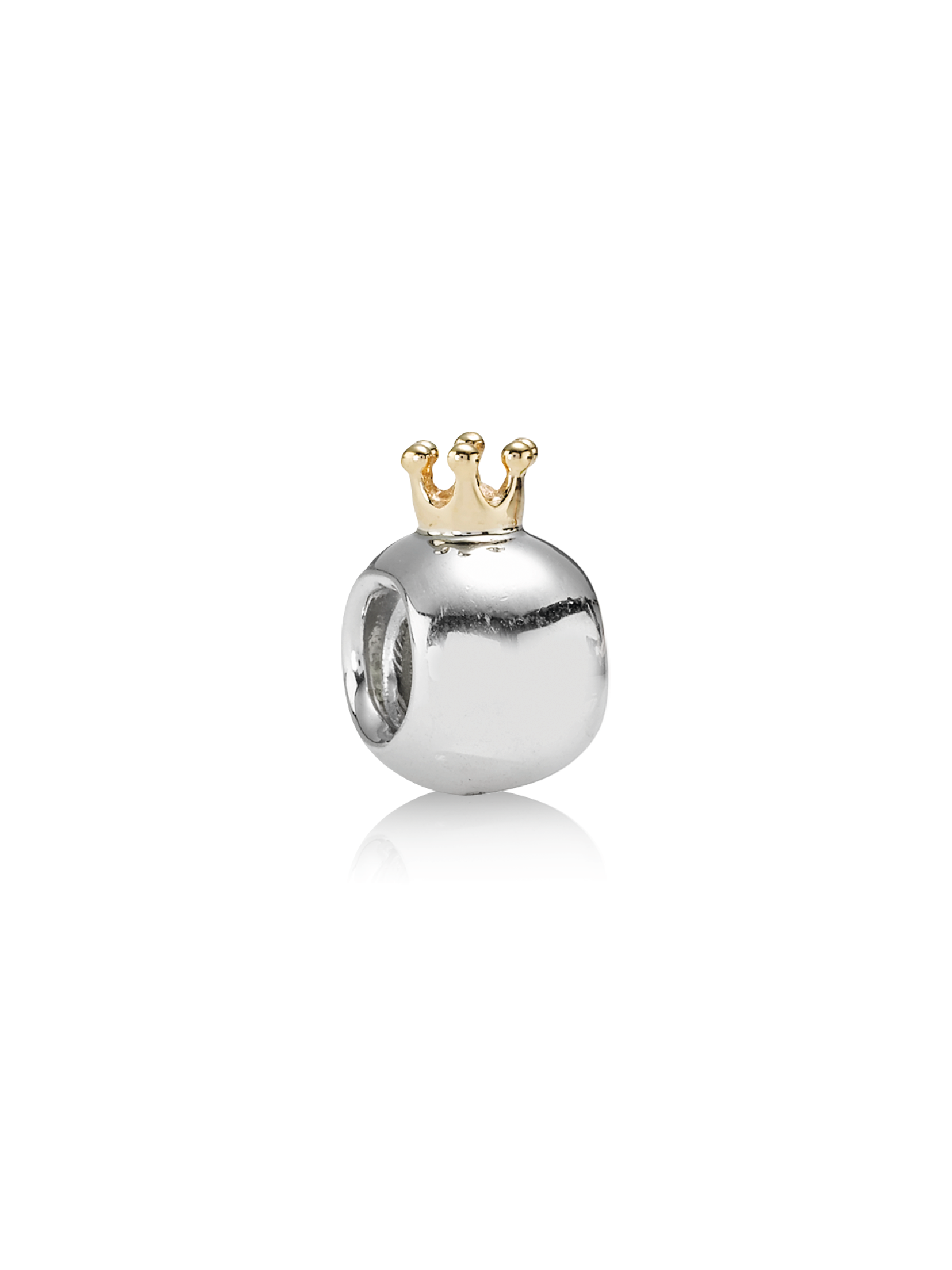 Crown silver charm with 14k