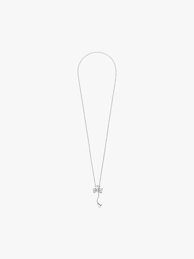 Clover silver Y-necklace