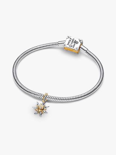 Charm Pendente de Diamante cultivado em laboratório Disney Rapunzel Flor Mágica