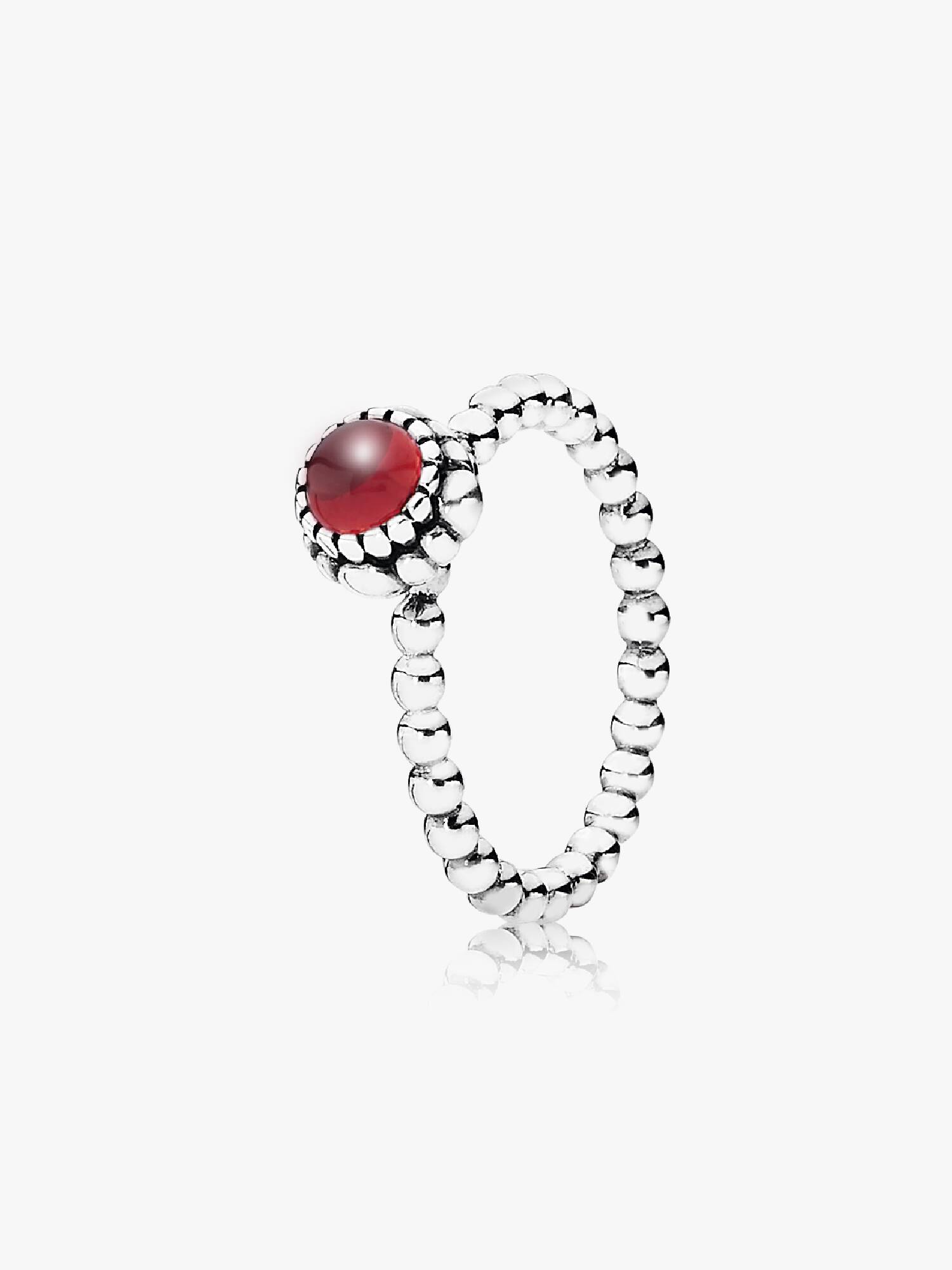 Silver ring, birthstone-January, garnet