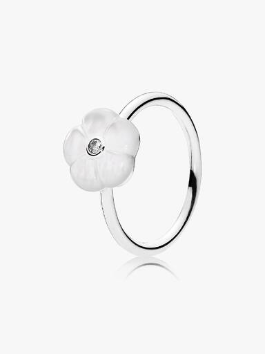 Anel Luminous Florals, Mãe-of-peral e Zircônia Cúbica Transparente