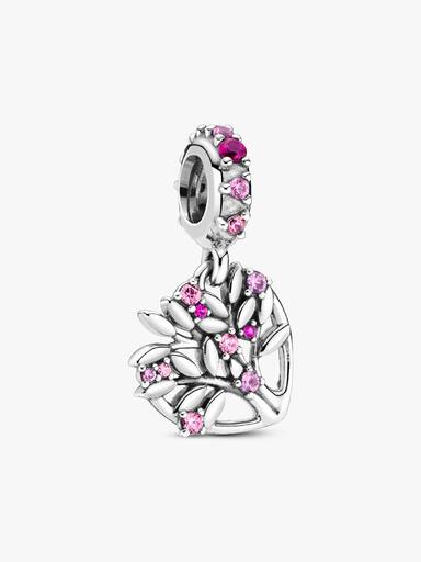 Charm Pendente Árvore da Vida Coração Rosa