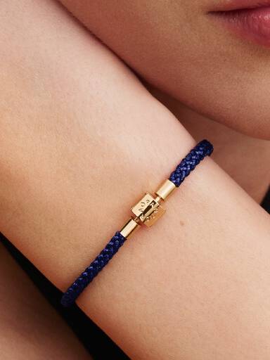 Pulseira de Cordão Azul Brilhante