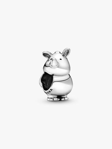 Rhinoceros silver charm