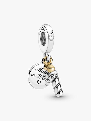 Bicolor Aniversário Candle Charm Pendente