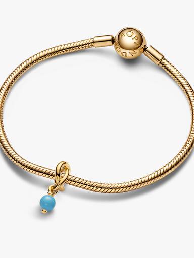 Charm pendente eternidade círculo azul turquesa