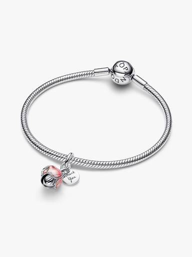 Charm pendente flor desabrochando em dois tons