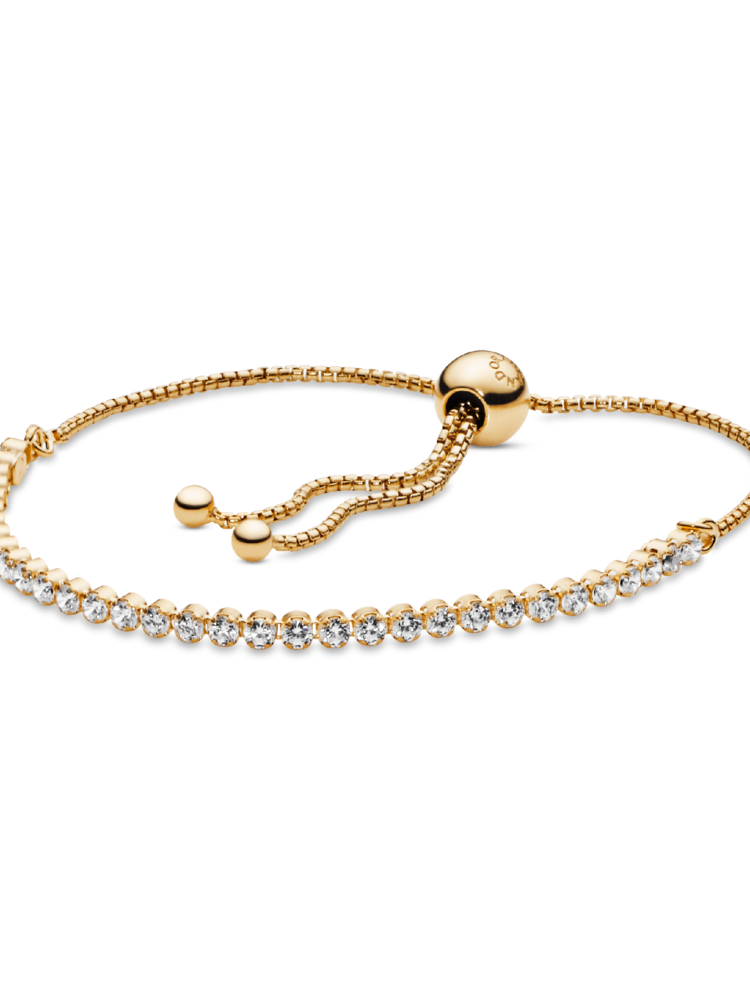14k Gold-plated bracelet with clear cubic zirconia
