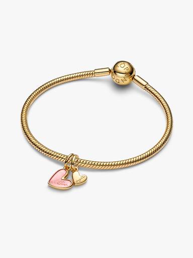 Charm pendente divisível “Mãe e Filha” rosa.