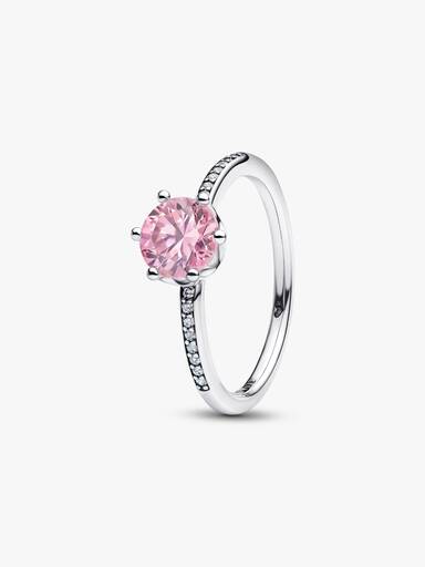 Anel Coroa Deslumbrante Rosa