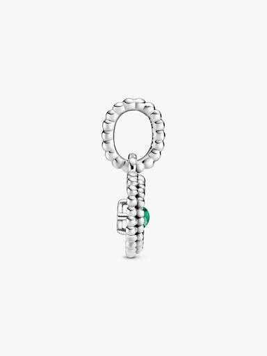 Heart sterling silver dangle with rainforest green crystal