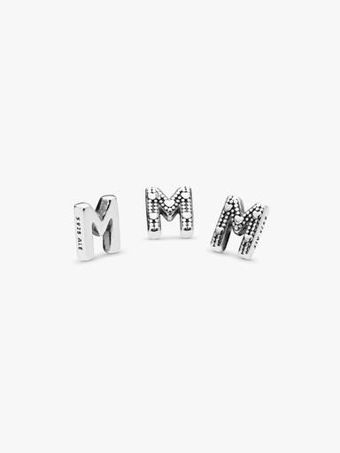 Letter M silver petite element