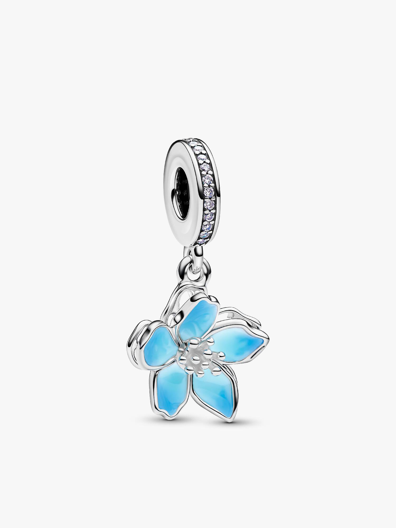 Charm Pendente Flor de Cerejeira Azul