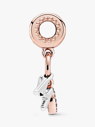 Mum 14k rose gold-plated and sterling silver dangle with clear cubic zirconia