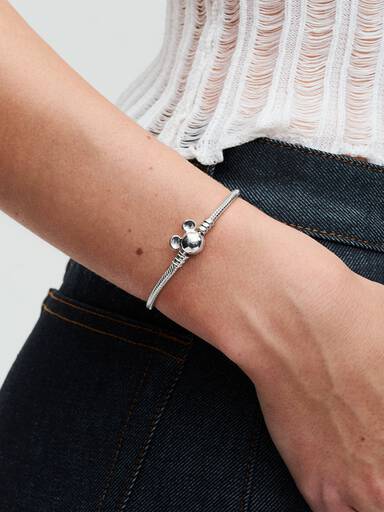 Pulseira Corrente Snake com Fecho do Mickey