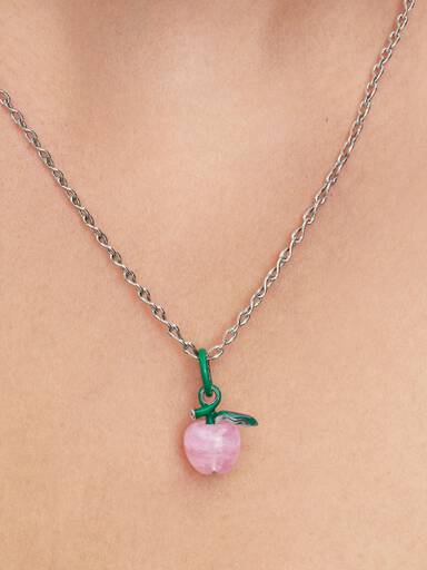 Charm de maçã rosa em Murano.