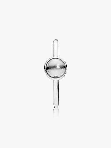 Silver ring with clear cubic zirconia