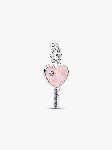 Charm pendente com chave de coração fruta-cor.