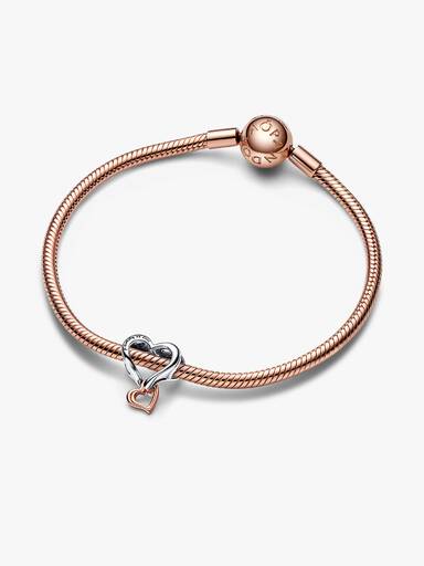 Charm de coração infinito vazado de dois tons