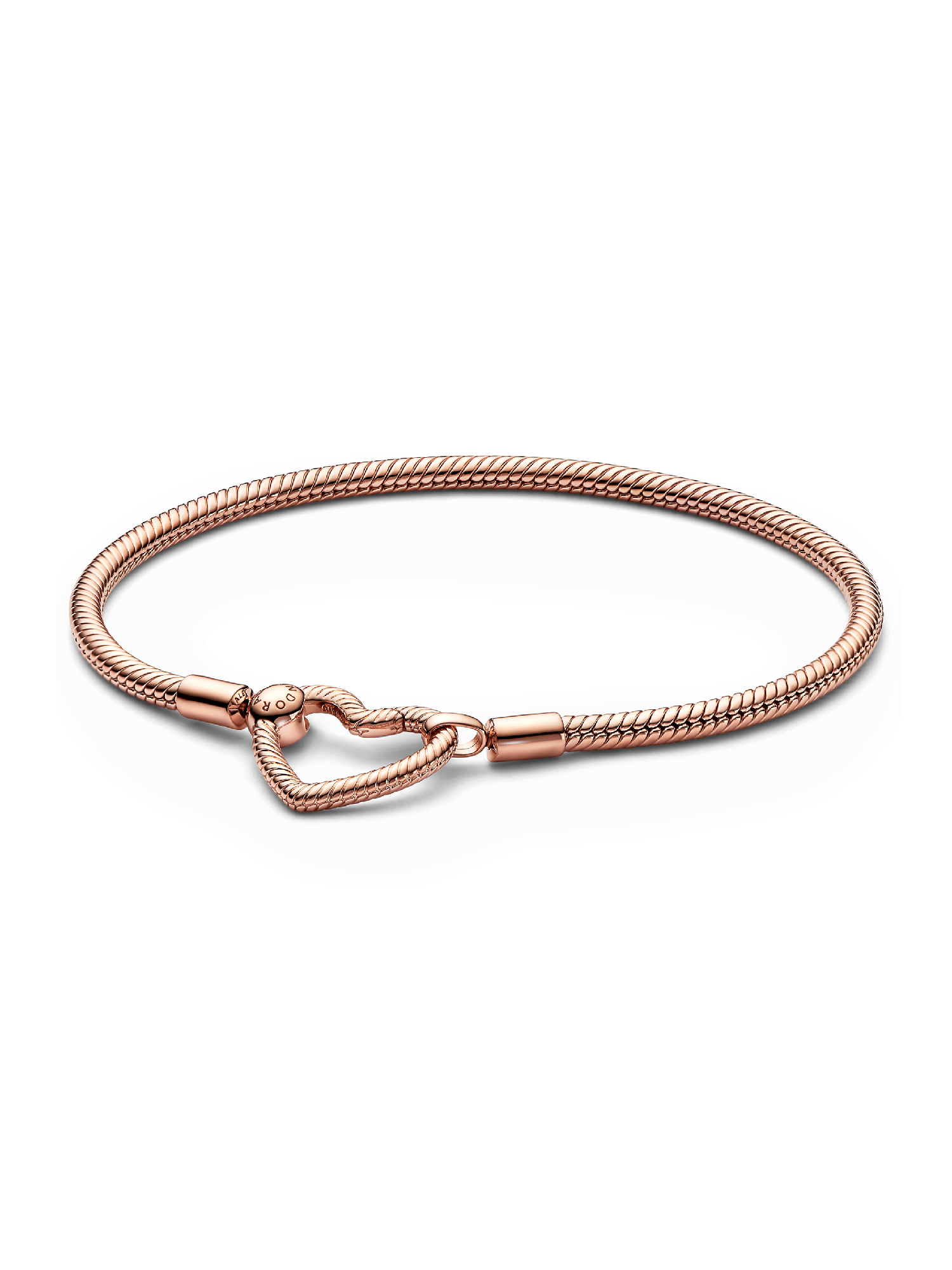 Pulseira Corrente Snake com Fecho de Coração Vazado