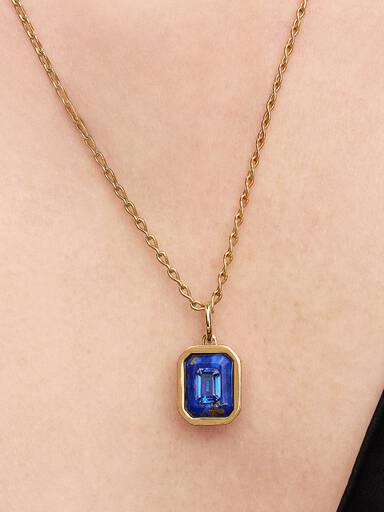 Charm Pendente Hexágono em Azul Celestial