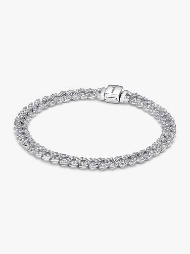 Bracelete Corrente Cubana em Pavé Pandora Timeless