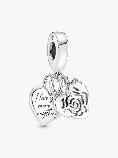 Charm pendente com cadeado de coração rosa