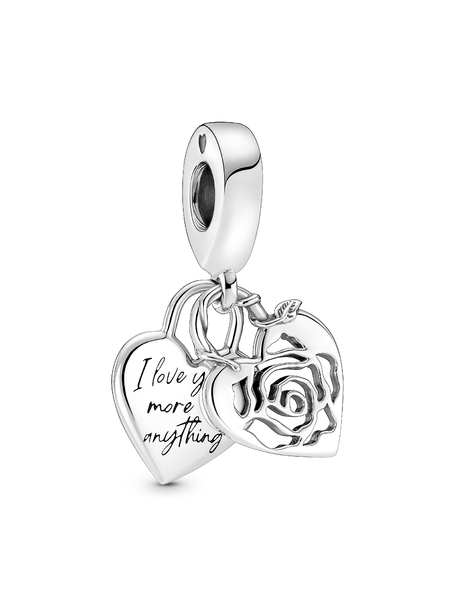 Charm pendente com cadeado de coração rosa