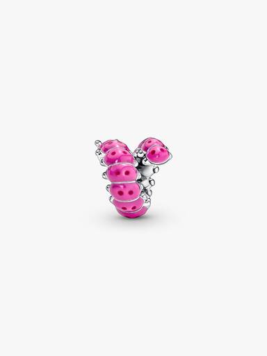 Charm Lagarta Rosa Enrolada